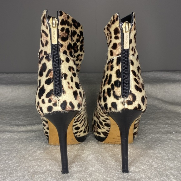 Jimmy Choo Leopard Print Pony Hair Heeled Boots (IT 36 / US 6) - Picture 5 of 10